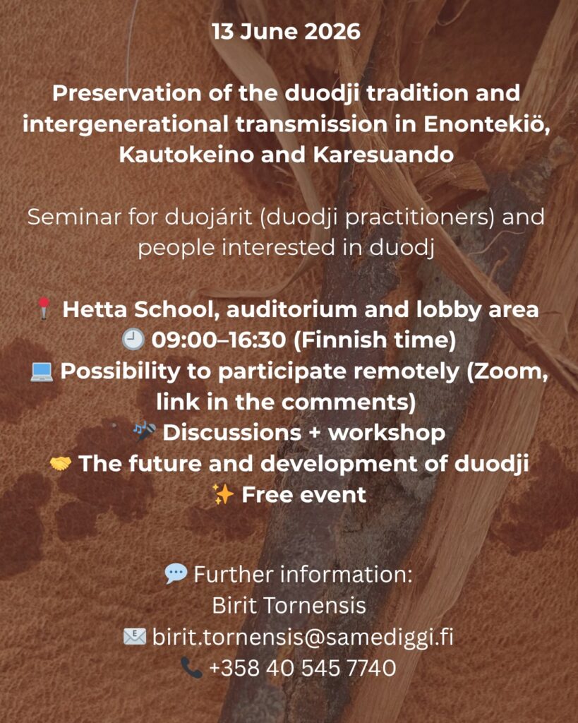 Duodji seminar in Hetta 13.6 - programme 