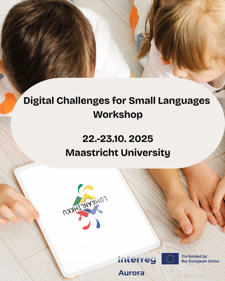 Lohkanlihkku is participating in a workshop at the Maastricht University about Digital Challenges for Small Languages