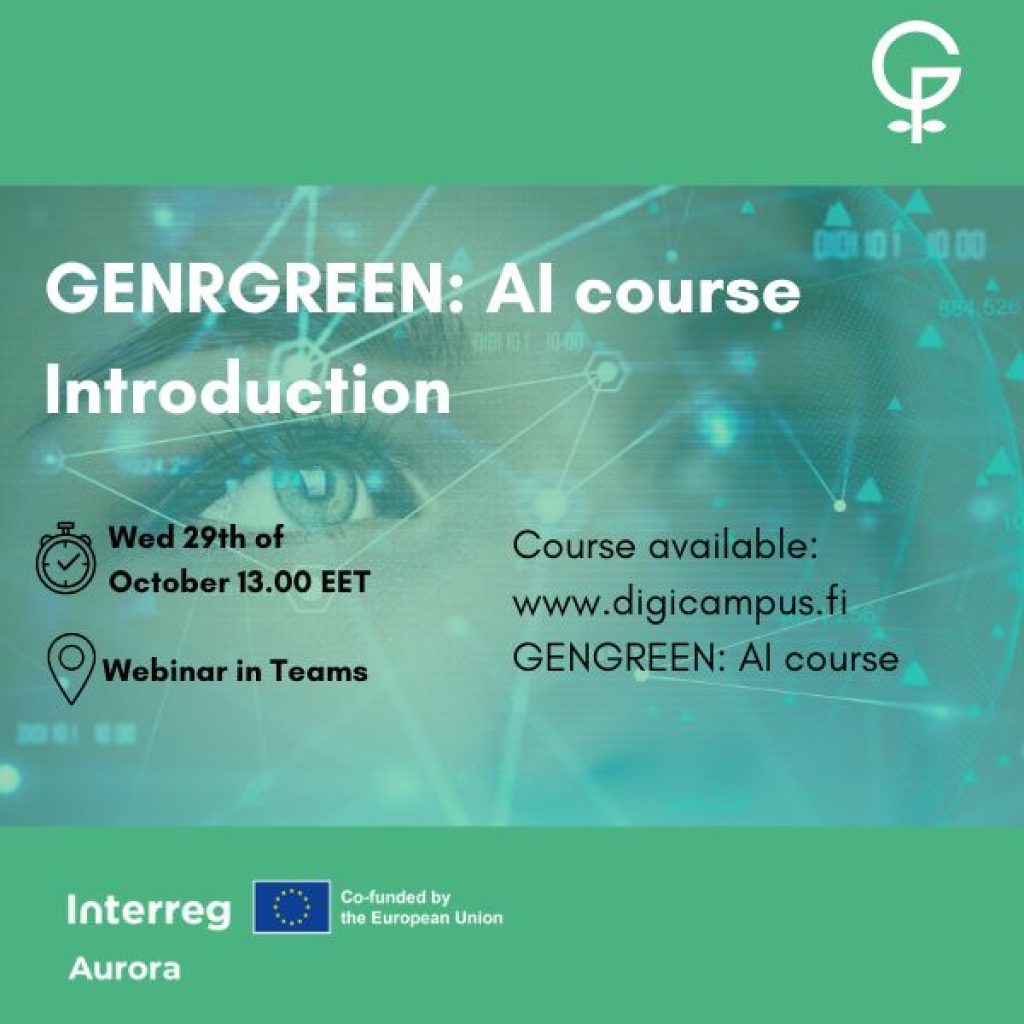 AI course withe the GENGREEN project webinar 29 October 2025