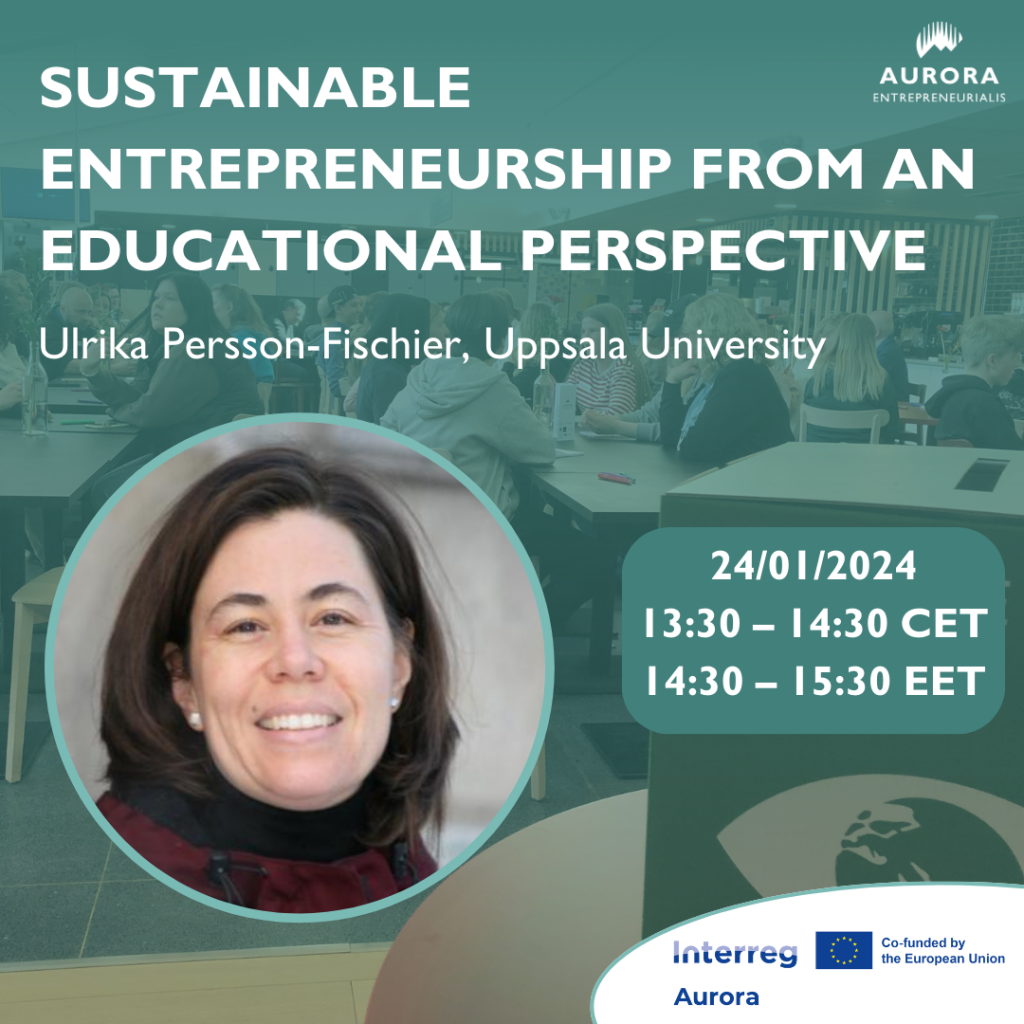 Webinar, Sustainable entrepreneurship from an educational perspective